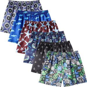 Mens Satin Boxer Shorts Pack, Silk Feeling Sleep Shorts Underwear